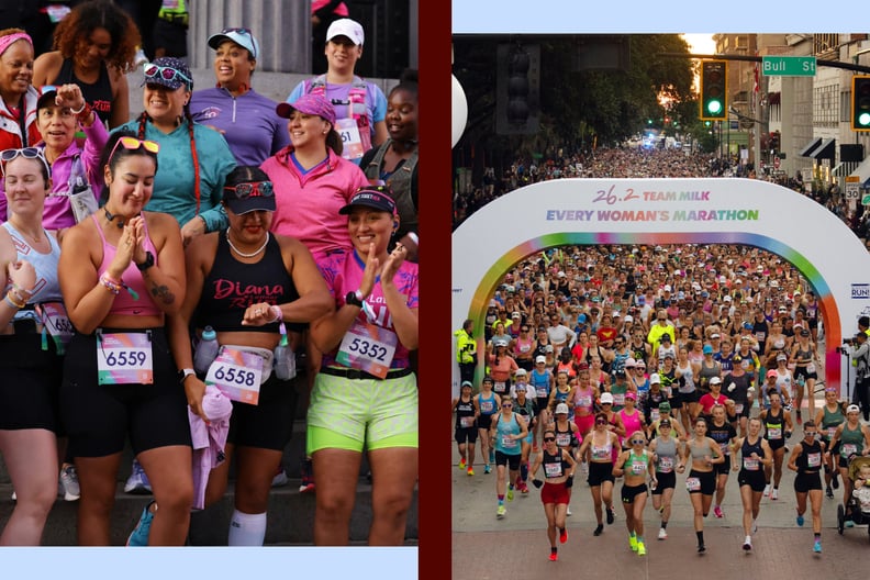 Collage of photos from Every Woman's Marathon.